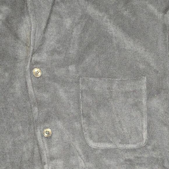 Ralph Lauren Purple Label Terry-Cloth Camp Shirt Navy Men’s L Short Sleeve - Picture 7 of 15